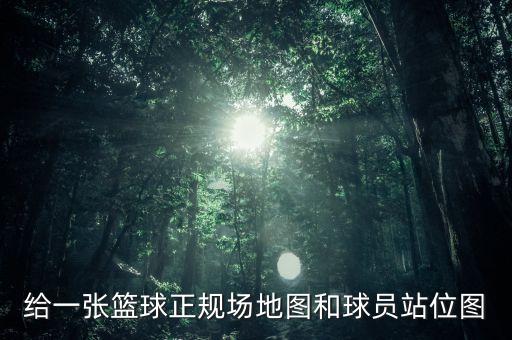 给一张篮球正规场地图和球员站位图